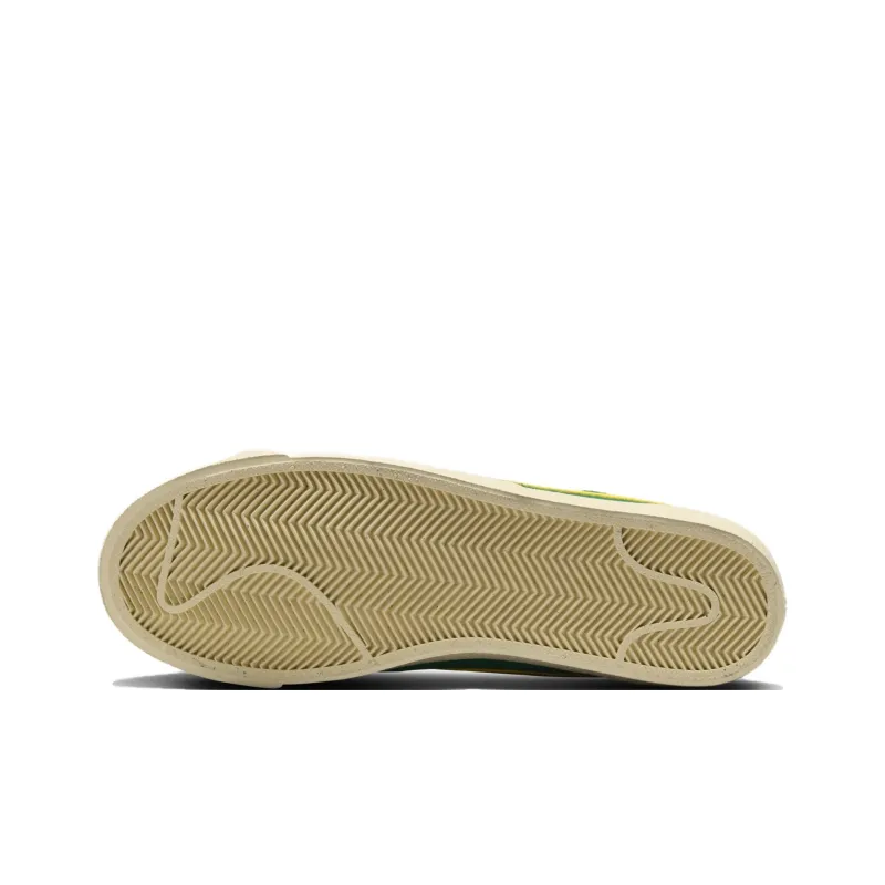 Nike Blazer Low '77 Anti Slip Wear Resistant Low Top Skateboard Shoes Unisex Green Yellow-5