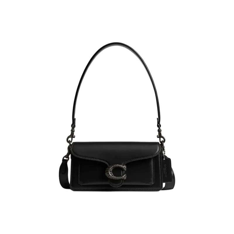 COACH Tabby Cow Leather Handbag, Shoulder Bag Trumpets Women's Black-0