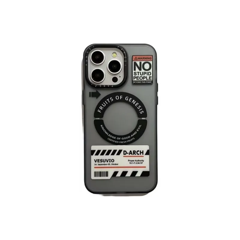 TXBX ABS + PC Material English Label Magnetic Phone Case Compatibility With Apple 15/14/13/12 Collection-0