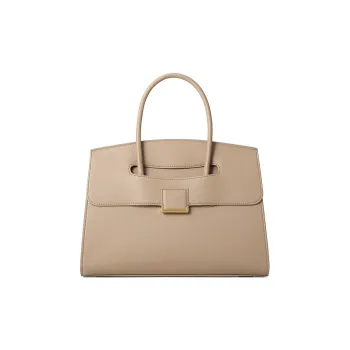 Vigno Synthetic Leather Handbag Regular Women's Elephant Gray/Black/Red