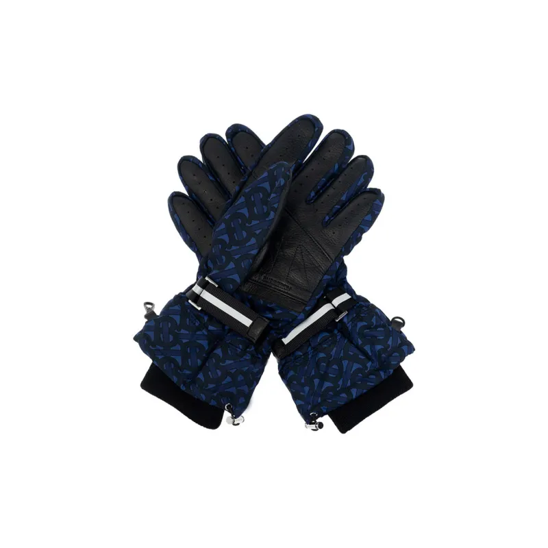 Burberry Nylon Leather Gloves Men's Dark Blue-0