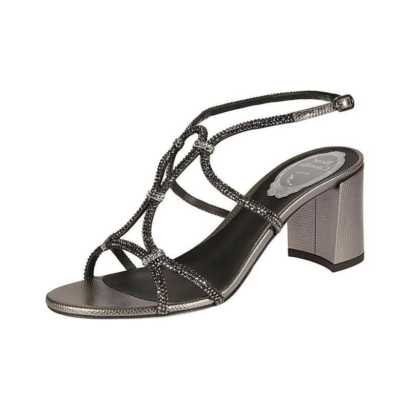 RENE CAOVILLA Clippy Strap Sandals Women's Gray-4