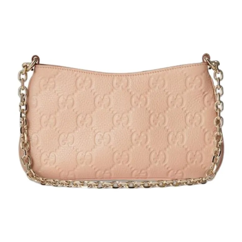 GUCCI Grain Leather Crossbody Bag, Shoulder Bag Mini Women's Light Pink-4