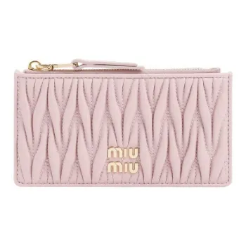 MIU MIU Matelassé Leather Wallet Women's Pink