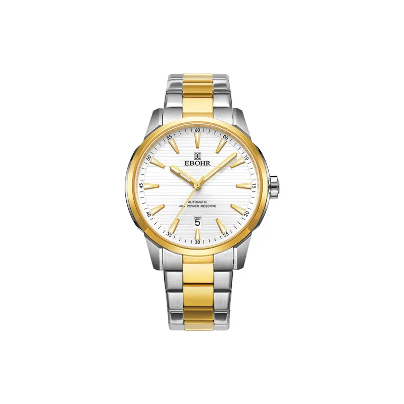 EBOHR Master Collection Mechanical Movement Stainless Steel Strap Watch Men's Watches White Dial-1