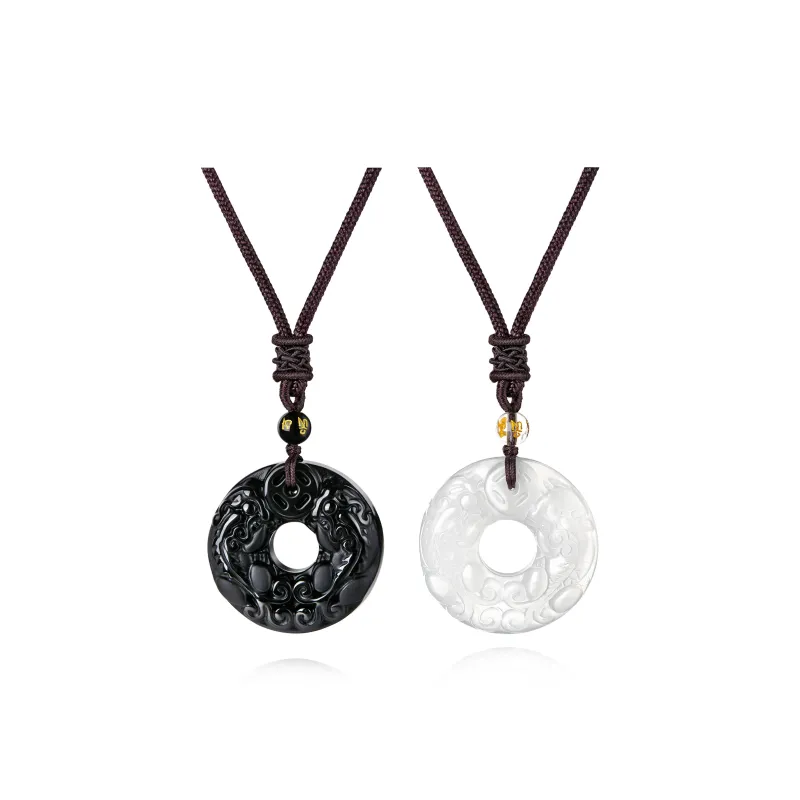 HANYUDIE Obsidian Love Confession Anniversary With Necklace Unisex-7