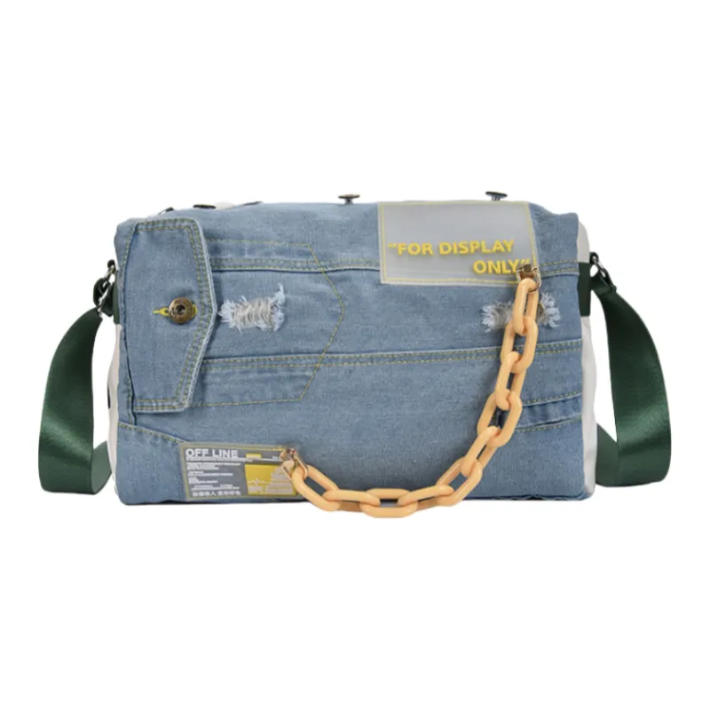 DALO Denim Crossbody Bag Women's Yellow/Green/Orange-5