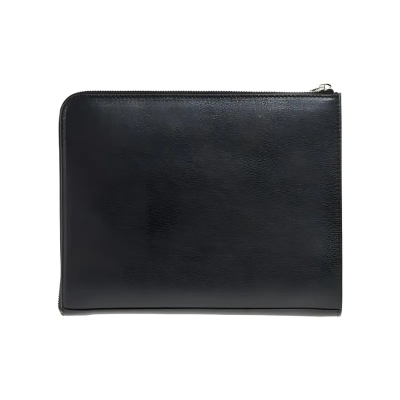 Alexander McQueen Calfskin File Folder Clutch Unisex Black-2