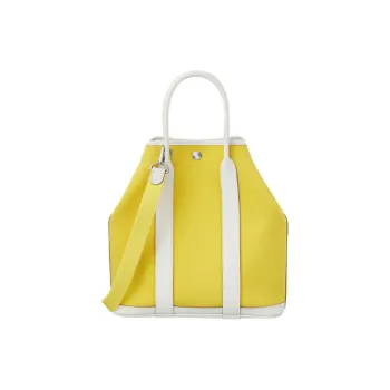 HERMES Garden Party Canvas With Leather Garden Bag Shoulder Bag Crossbody Bag Handbag Women's Lemon