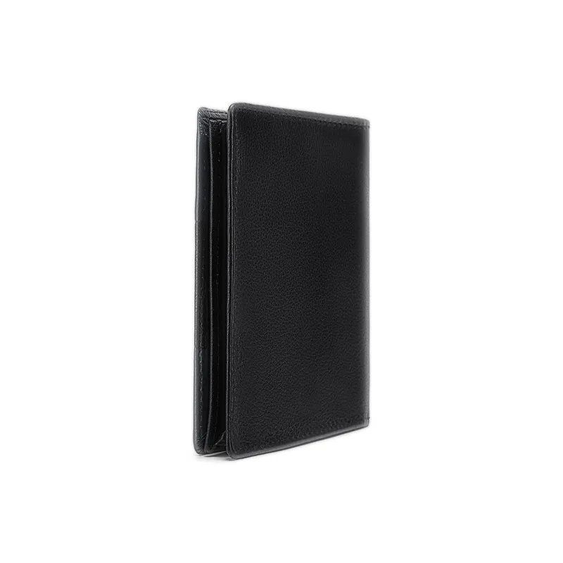 FAIRWHALE Top Grain Cow Leather Wallet Card Holder Money Clip Regular Men's Black-6