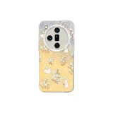 Silver-Floral Rabbit L Yellow