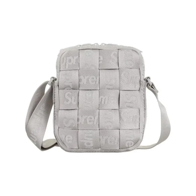 Supreme Jacquard Shoulder Bag, Crossbody Bag Regular Unisex Silver-3
