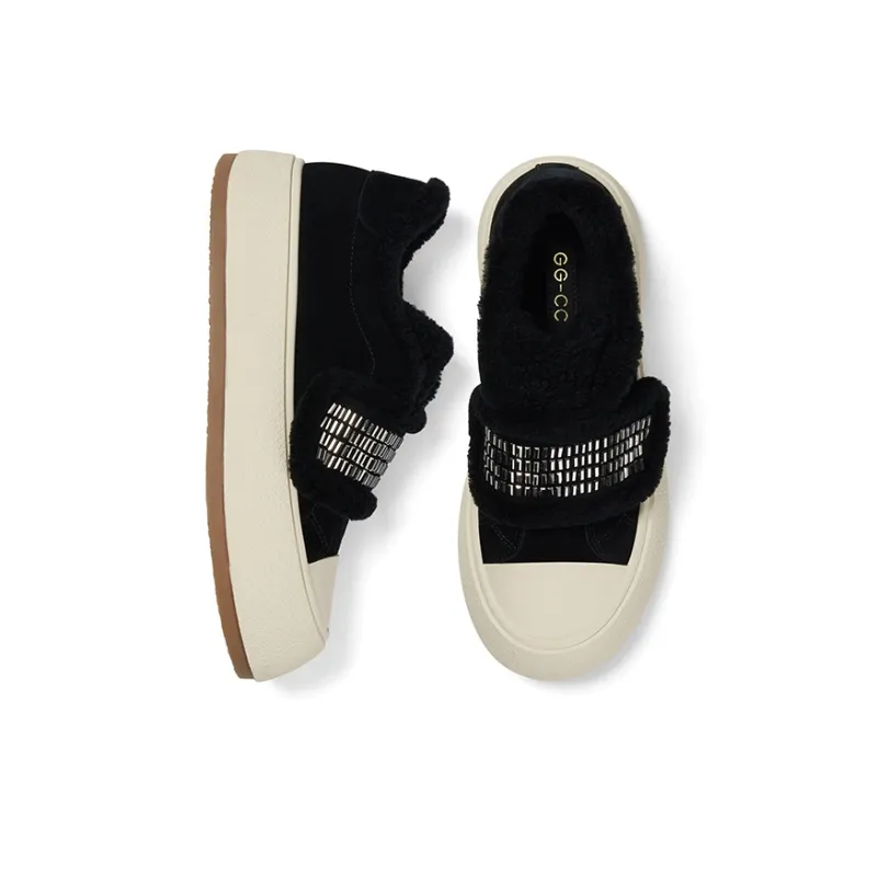 GG-CC Coverage Warm Anti-Slip And Wear-Resistant Low-Top Skateboard Shoes Women's-6