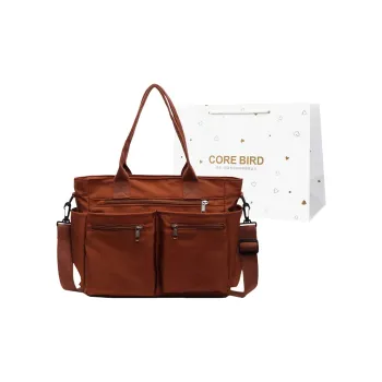 CORE BIRD Nylon Fabric Shoulder Bag, Crossbody Bag, Handbag Unisex Black/Ecru/Brown/Pink/Green