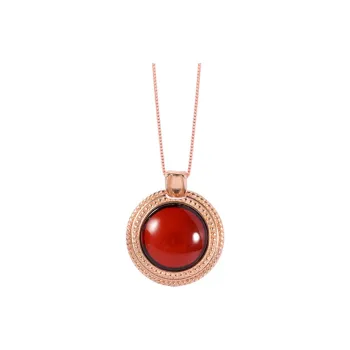 S&A S925 Silver With Amber Beeswax Inlay Necklaces Women's