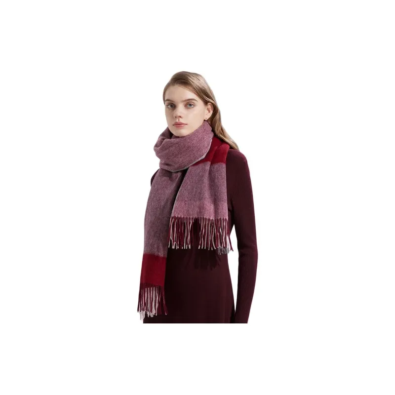 H YXIANG 100% Pure Wool Knit Scarves Women's-4