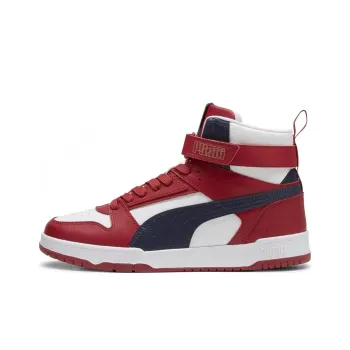 PUMA RBD Game Anti Slip Wear Resistant High Top Skateboard Shoes Men's White Red