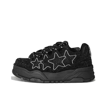 KAALIXTO Anti Slip Wear Resistant Low Top Skateboard Shoes Unisex Black