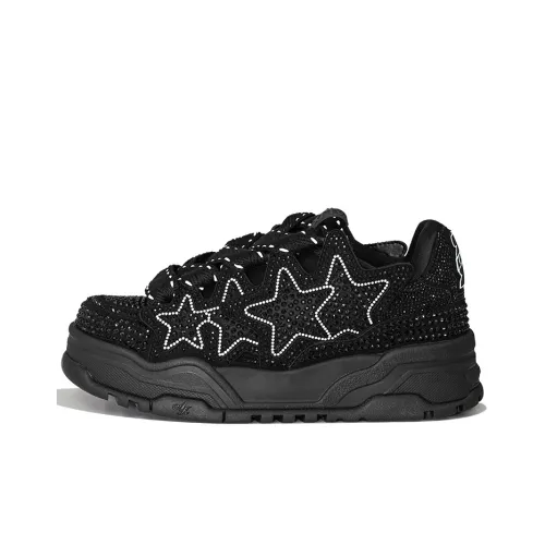 KAALIXTO Anti Slip Wear Resistant Low Top Skateboard Shoes Unisex Black