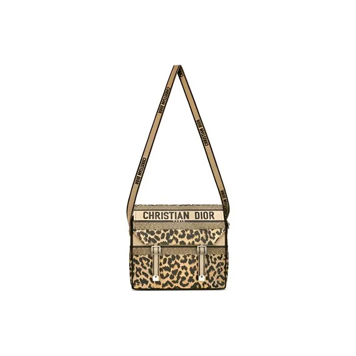 DIOR DiorCamp ABS Messenger Bag Shoulder Bag Women's Leopard Print-4