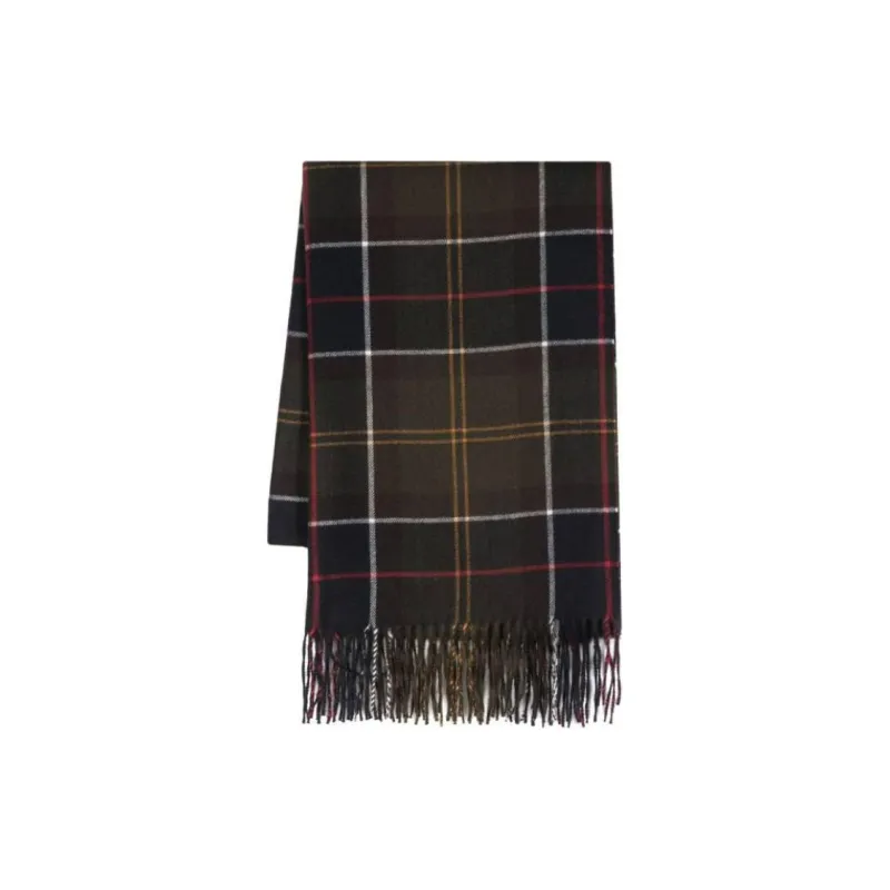 BARBOUR Checked Fringed Edge Scarf-0
