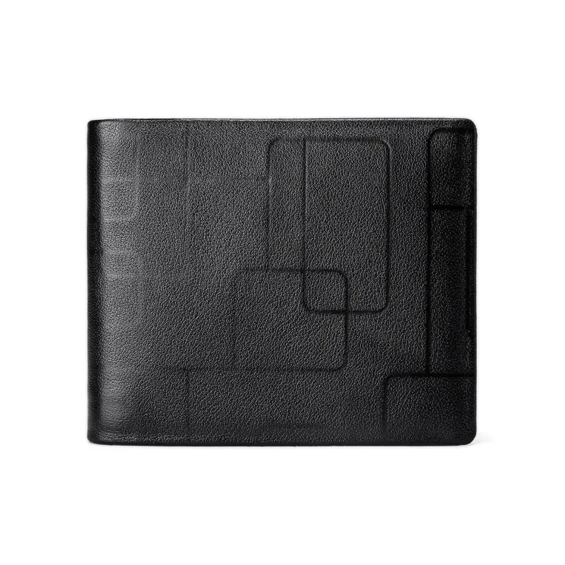 FAIRWHALE Top Grain Cow Leather Wallet Card Holder Money Clip Regular Men's Black-1