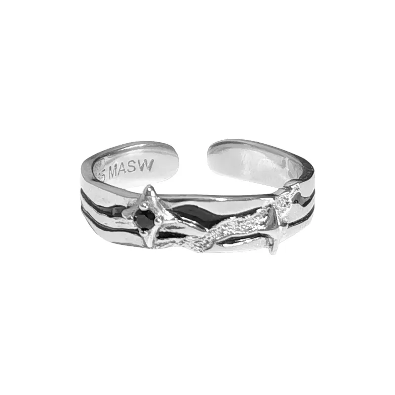 Masw 925 Sterling Silver Rings Unisex-0