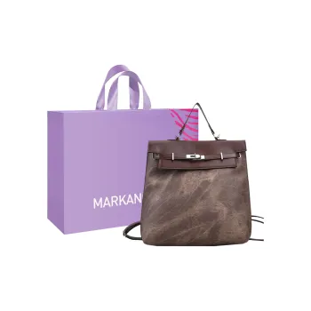 MARKANGARO PU Kelly Bag Handbag Backpack Large Size Women's Coffee/Blue/Mud
