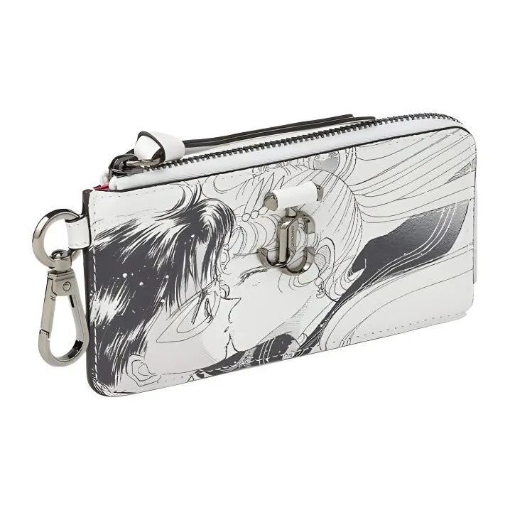 Jimmy Choo Sailor Moon & Tailcoat Mask Collaboration Pu Leather Card Holder Women's White & Black-3