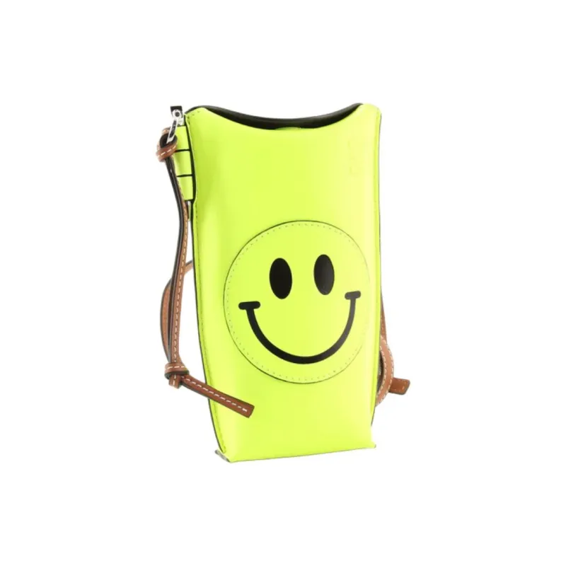 LOEWE Smiley® Collaboration Gate Pocket Calfskin Shoulder Bag Crossbody Bag Women's Yellow/Candy Color-1