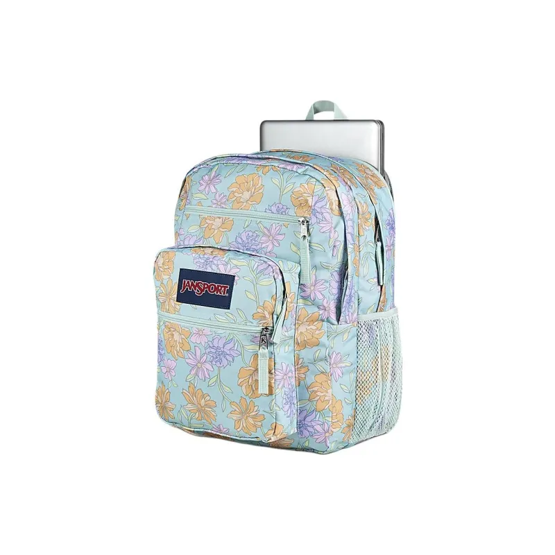 JanSport Recycled Polyester Backpack Unisex Pale Floral Fresh Mint Green-4