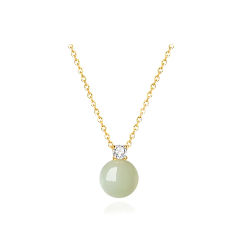 JIACUIYUN Hetian Jade Necklaces Green Jade Unisex-0