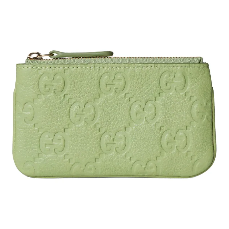 GUCCI Leather Key Pouch Regular Women's Light Green-1