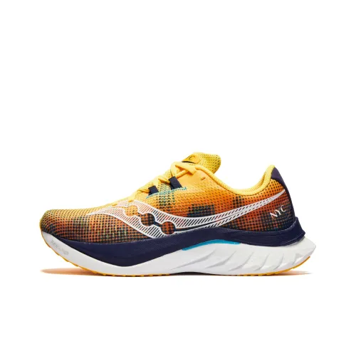 Saucony Wear Resistant Low Top Running Shoes Men's Yellow White Blue