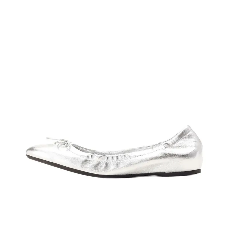 Valentino Logo Plaque Bow Detailed Ballerina Shoes Women's-0