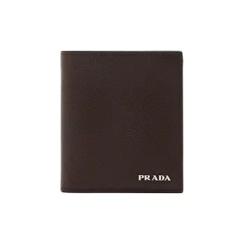 PRADA Leather Wallet Men's Brown