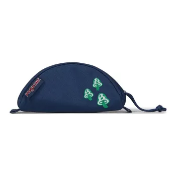 JanSport Fabric Clutch Small Size Unisex Mushroom Embroidered Blue