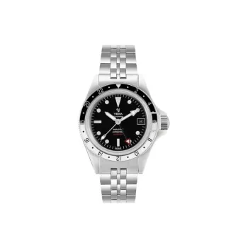 YEMA Wrist Watch Automatic Mechanical Movement Steel Strap 39mm Black Dial Men's Watches