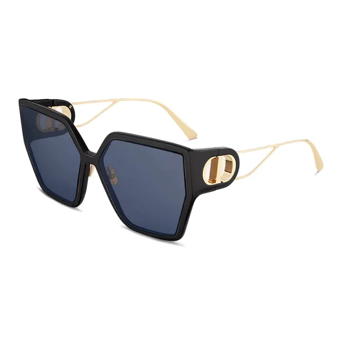 DIOR Acetate Metal Irregular Shape Sunglasses Women's Gold-0