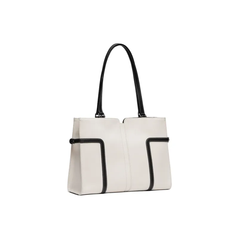 ZESH Canvas Canvas Shoulder Bag Large Size Women's Brown/Black-4