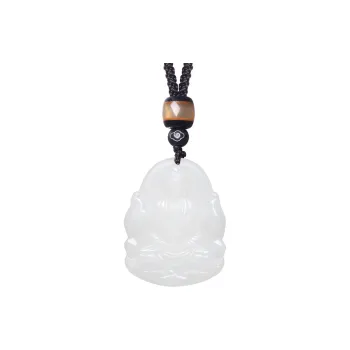 MARY WINDSOR Chinese Zodiac Goat Guardian Pendant Pale Greenish White Jade Unisex