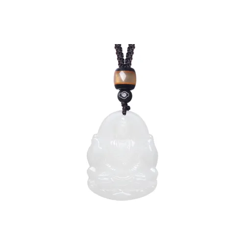 MARY WINDSOR Chinese Zodiac Goat Guardian Pendant Pale Greenish-White Jade Unisex