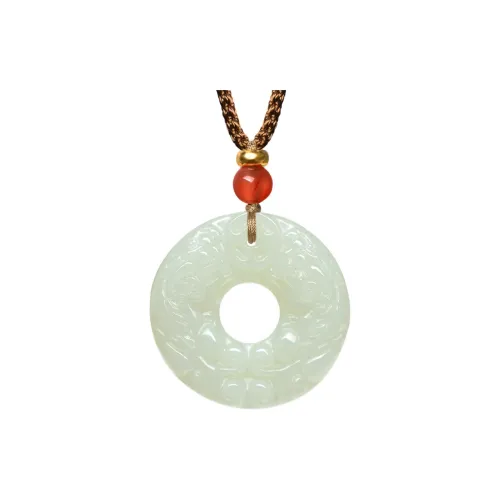MARY WINDSOR Hetian Jade Auspicious Animal Pendant Pale Greenish White Jade Women's