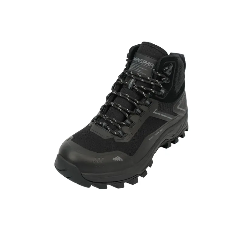 MINEPAIR Warm Wear Resistant Water Resistant Slip Resistant High Top Outdoor Shoes Unisex Black-2