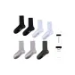 Crew Socks[7 Pack Gift Box Set]Combed Cotton[Black 2+White 2+Light Gray 2+Dark Gray 1]