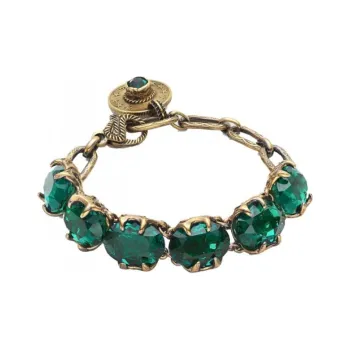 GUCCI Crystal, Metal Bracelets Women's Green