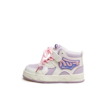 Warrior Slip Resistant, Abrasion Resistant, Thermal High Top Kids' Skateboarding Shoes White Purple Pink Kids'