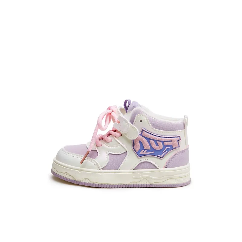 Warrior Slip Resistant, Abrasion Resistant, Thermal High Top Kids' Skateboarding Shoes White Purple Pink Kids'-0