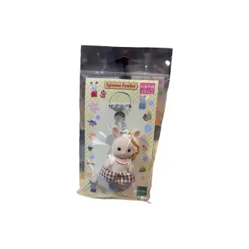 Sylvanian Families Milk Rabbit Plaid Dress Dolls Plush Pendant Small Size Tall