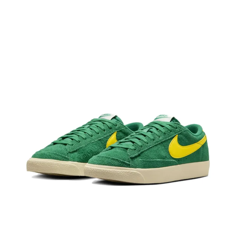 Nike Blazer Low '77 Anti Slip Wear Resistant Low Top Skateboard Shoes Unisex Green Yellow-2